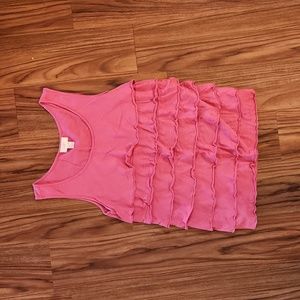Ann Taylor Dusty Pink Ruffle Tiered Tank